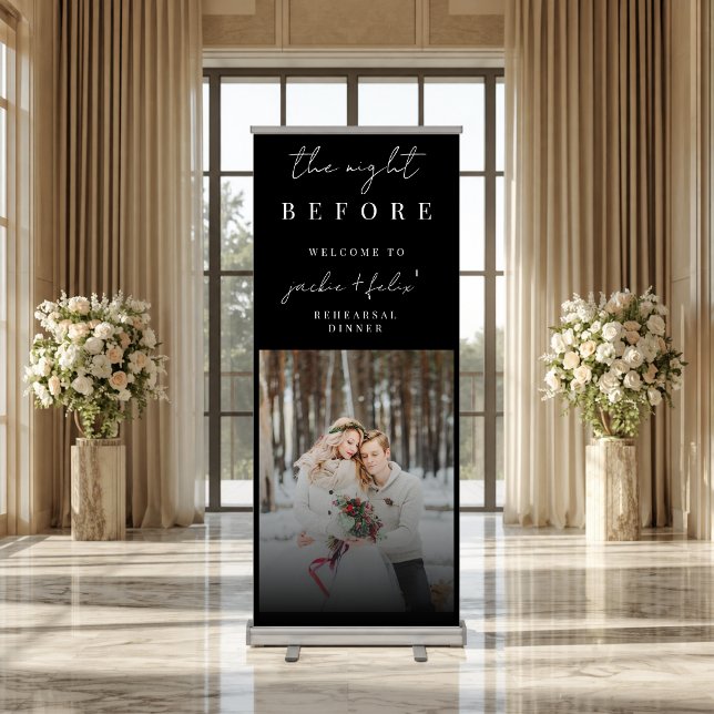 Modern Rehearsal Dinner Welcome Sign Stand Banner (Creator Uploaded)