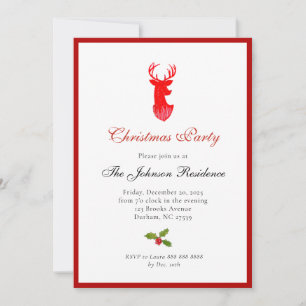 Modern Reindeer Christmas Holiday Party Announcement