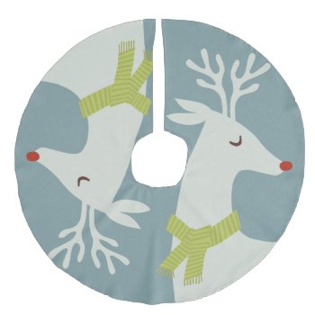 Modern Reindeer Christmas Tree Skirt by koncepts at Zazzle