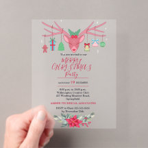 Modern Reindeer Floral Christmas Holiday Party