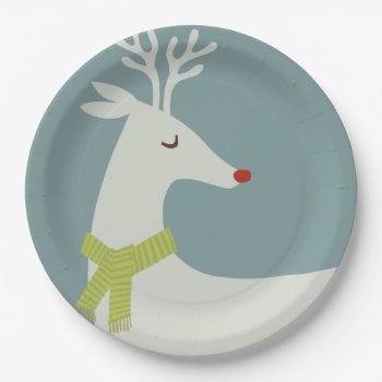 Modern Reindeer Holiday Plates by koncepts at Zazzle