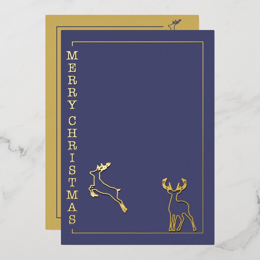 Modern Reindeers - Minimalist Christmas Gold