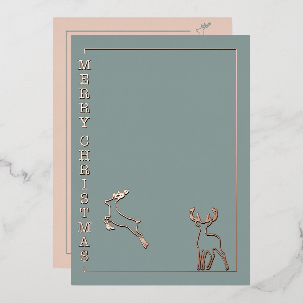 Modern Reindeers - Minimalist Christmas Rose Gold