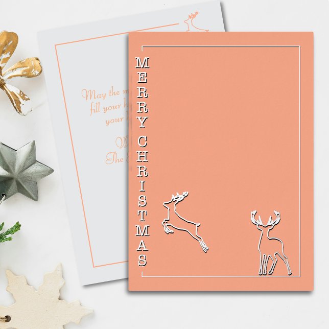 Modern Reindeers - Minimalist Christmas Silver Foil Holiday Card (Creator Uploaded)