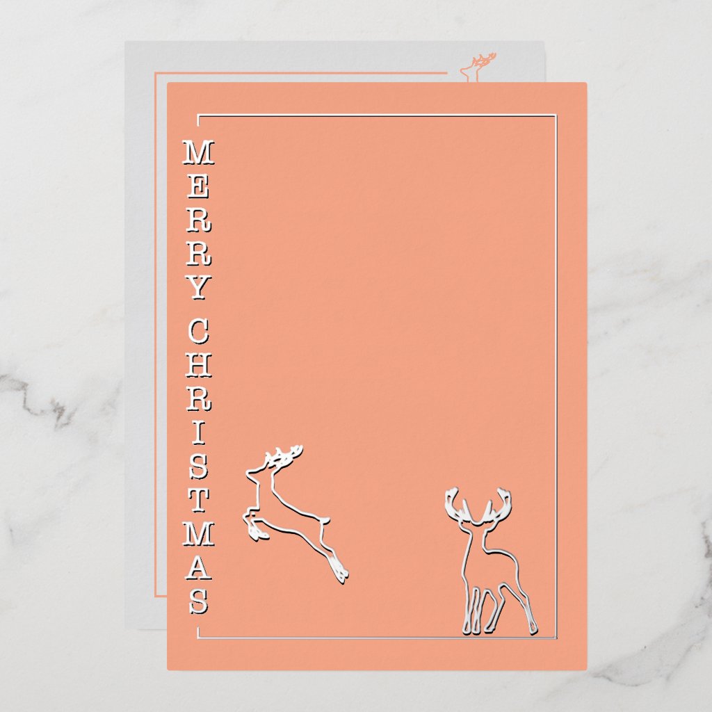 Modern Reindeers - Minimalist Christmas Silver