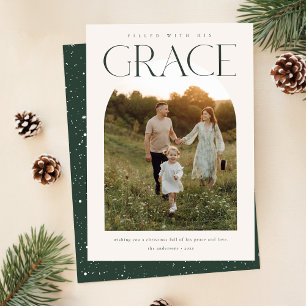 Modern Religious Christian Arch Photo Christmas Holiday Card