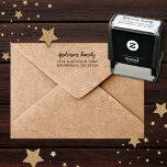 Modern Religious Christmas Return Address Self-inking Stamp<br><div class="desc">This Christmas return address self-inking stamp will add a special touch to your Christmas card envelopes. Features your return address written in a calligraphy script font with flourishes and a simple sans serif font. Designed as part of my Toasty Chestnut Christmas collection. To change fonts or reposition text boxes in...</div>