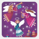 Modern religious Chritmas, three angels Square Sticker
