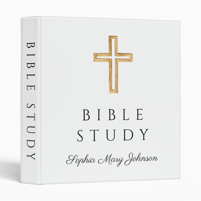 Modern Religious Cross Bible Study 3 Ring Binder (Front/Spine)
