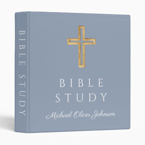 Modern Religious Cross Blue Bible Study 3 Ring Binder