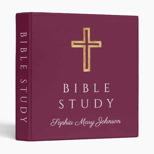 Modern Religious Cross Red Bible Study 3 Ring Binder