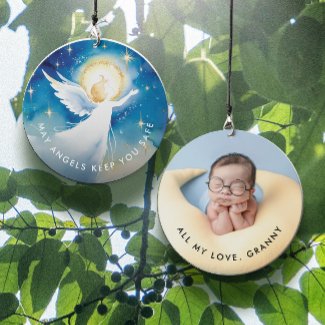 Modern Religious Guardian Angel Watercolor Photo