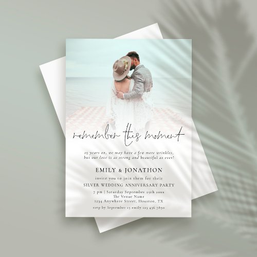 Modern Remember This Moment Anniversary Party Invitation