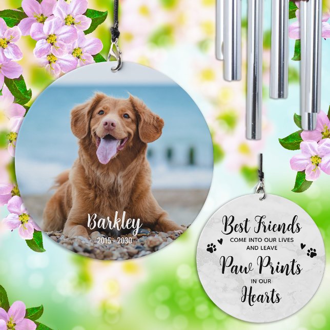 Modern Remembrance Custom Dog Photo Pet Memorial Wind Chime (Creator Uploaded)