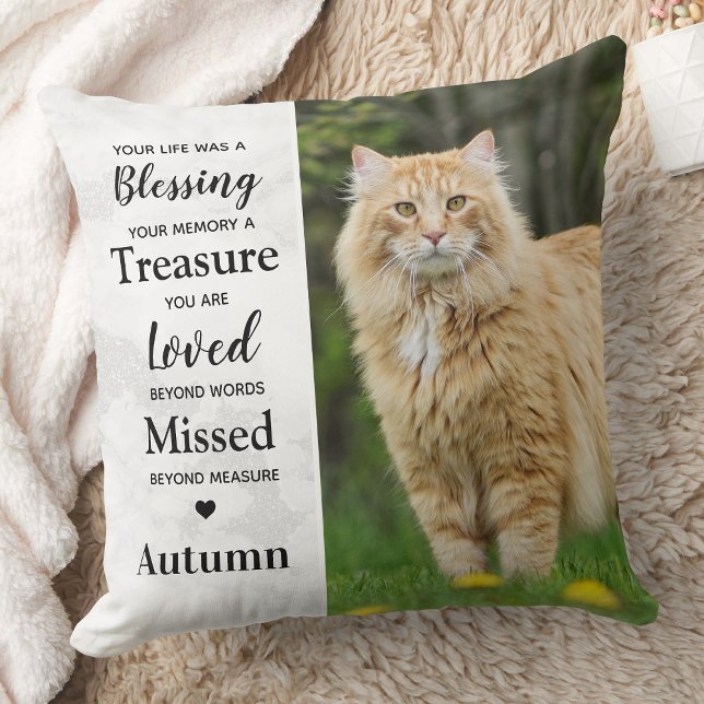 Modern Remembrance Personalized 2 Picture Memorial Throw Pillow (Creator Uploaded)