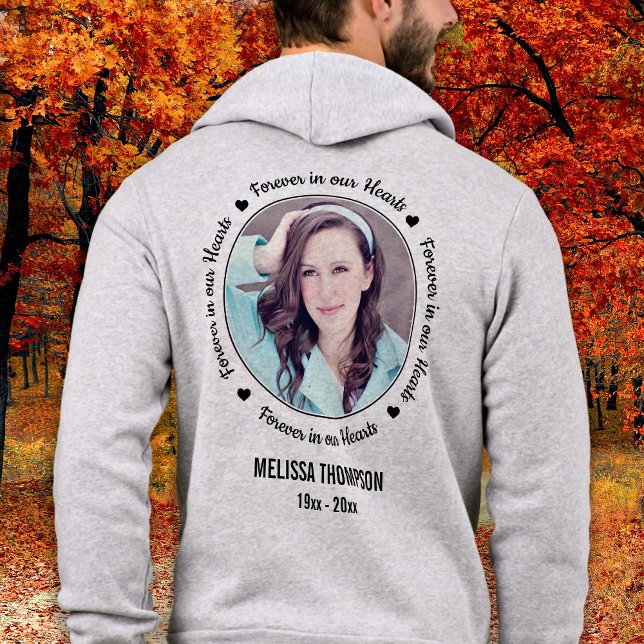 Modern Remembrance Personalized Photo Memorial  Hoodie (Creator Uploaded)