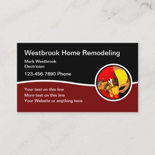 Modern Remodeling Construction Business Cards