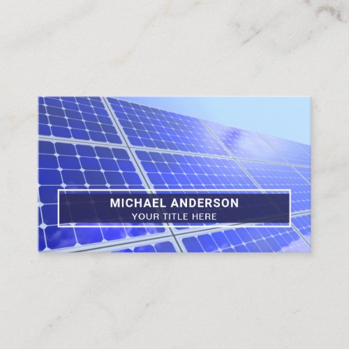Modern Renewable Energy Solar Panels Business Card