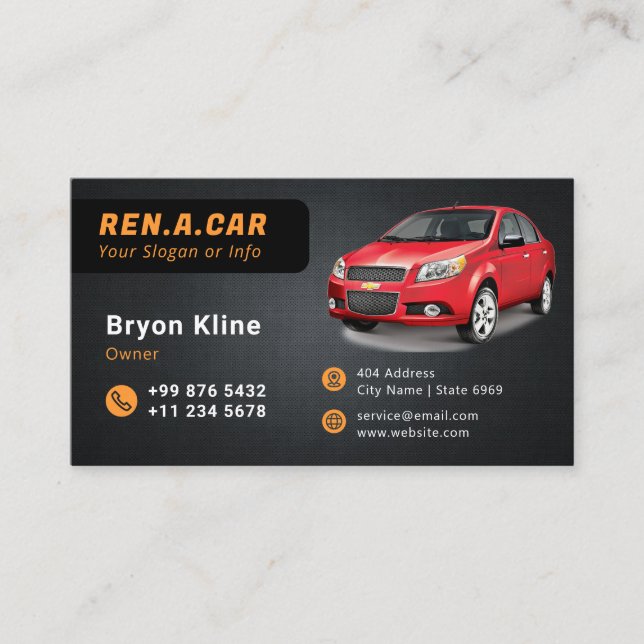 Modern Rent A Car | Minimalist Business Card (Front)