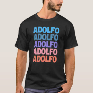 Modern Repeated Text Adolfo T-Shirt