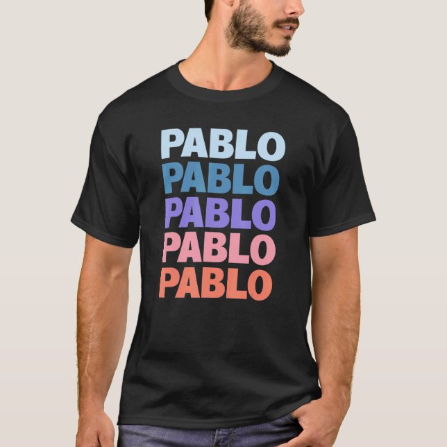 Modern Repeated Text Pablo T-Shirt (Front)
