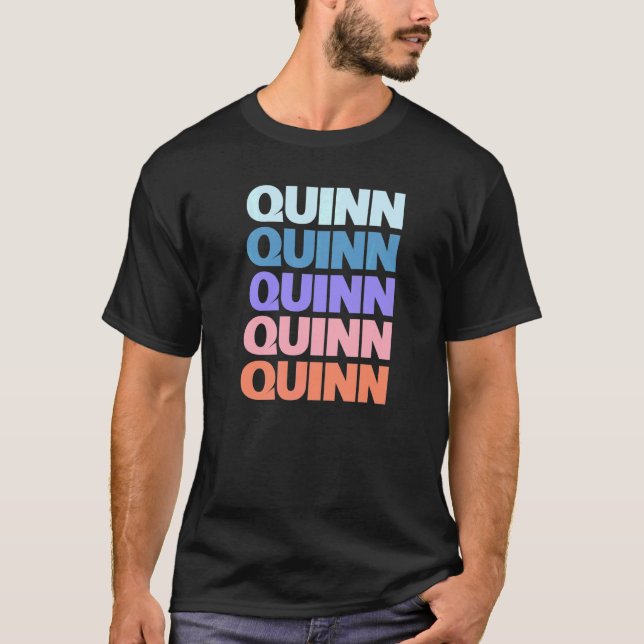 Modern Repeated Text Quinn T-Shirt (Front)