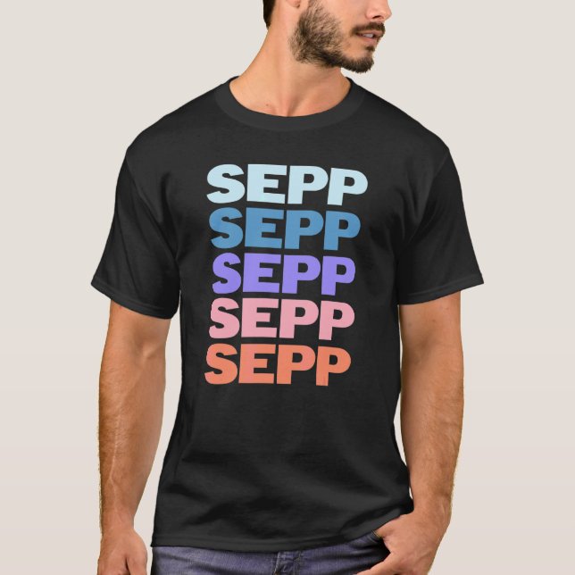 Modern Repeated Text Sepp T-Shirt (Front)