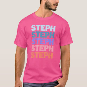 Modern Repeated Text Steph T-Shirt