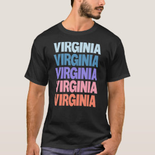 Modern Repeated Text Virginia T-Shirt