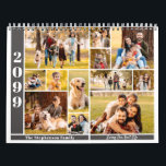 Modern Repeating 12 Photo Collage Custom Color Calendar<br><div class="desc">Create your own personal yearly photo calendar utilizing this easy-to-upload photo collage grid template in a mosaic or patchwork style with 12 pictures in various shapes and sizes both horizontal and vertical to accommodate a wide range of photographic subjects. Upload your 12 photos once and the same design repeats monthly....</div>