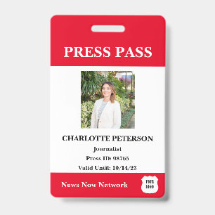 Modern Reporter Press Pass Badge
