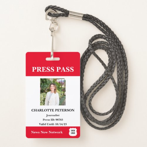 Modern Reporter Press Pass Badge