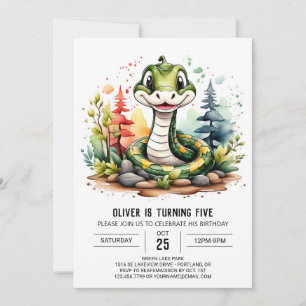 Modern Reptile Celebration Birthday Invitation