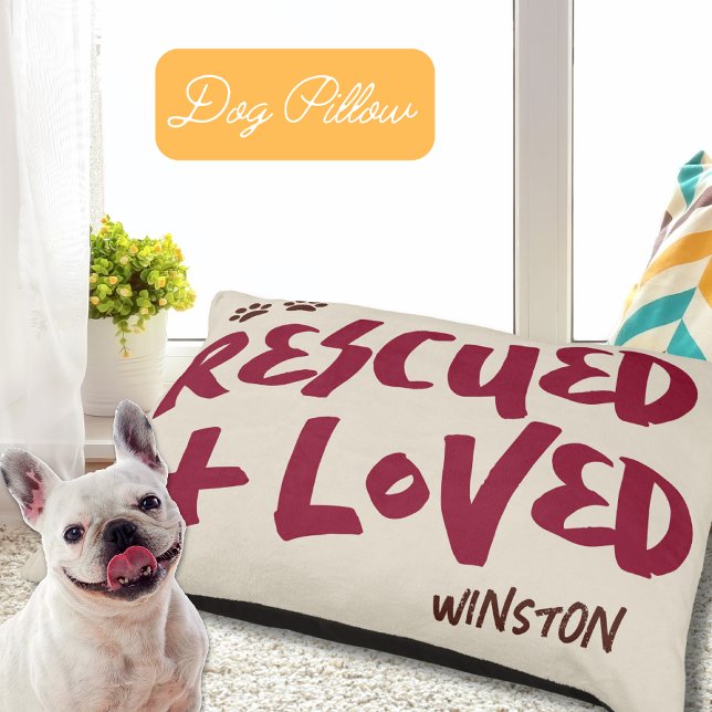 Modern Rescued and Loved Rescue Dog Large Pet Bed (Creator Uploaded)
