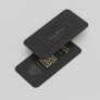 Modern Research Analyst Tech Monogram Black Gold Business Card