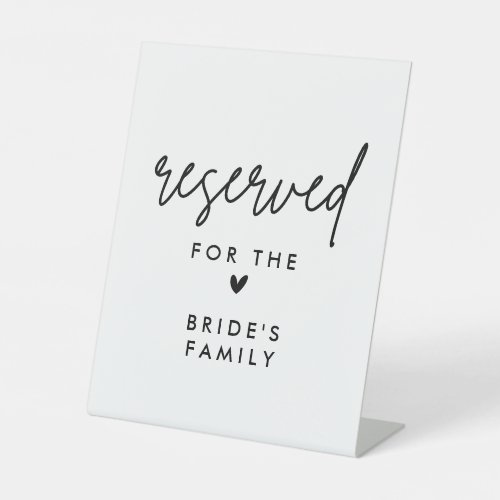 Modern Reserved Bridal Family Wedding Table Signs