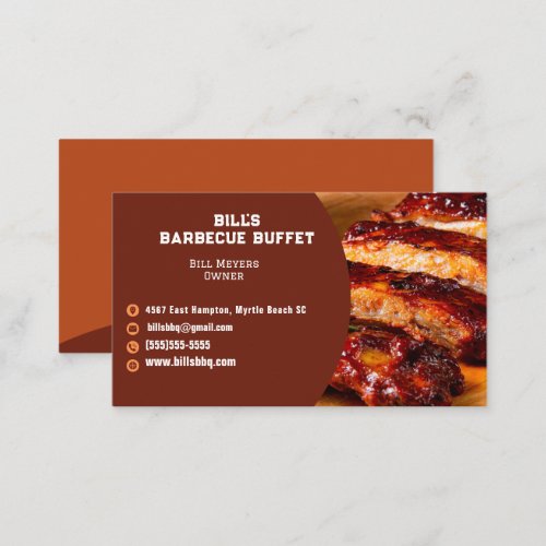 Modern Restaurant Barbecue Buffet   Business Card