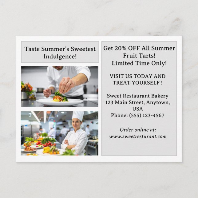 Modern Restaurant Marketing Postcard  (Front)