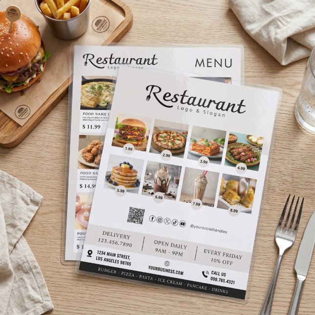 Modern Restaurant Photo Menu with QR Code (Creator Uploaded)