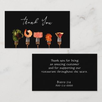 Modern Restaurant Thank You / Black Food Forks 