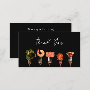 Modern Restaurant Thank You / Black Food Forks  Business Card by Susang6 at Zazzle