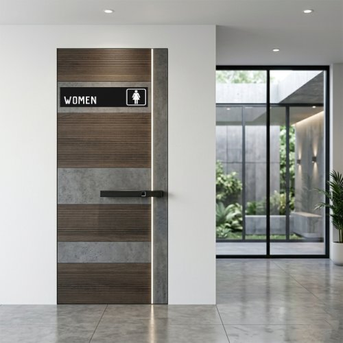 Modern Restroom Signs for Home & Private Office Bumper Sticker