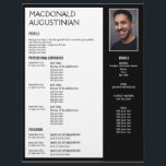 Modern | RESUME TEMPLATE Customizable Photo BLACK Letterhead<br><div class="desc">Modern, stylish RESUME TEMPLATE LETTERHEAD with CUSTOMIZABLE photo. Design shows main heading with placeholder name, and colored BLACK side panel and border, plus your contact details. Simply add your details and upload your (same-shaped) photo for a professional looking resume. Ideal if you are making multiple job applications. Available in other...</div>