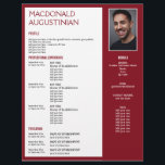 Modern RESUME TEMPLATE Customizable Photo BURGUNDY Letterhead<br><div class="desc">Modern, stylish RESUME TEMPLATE LETTERHEAD with CUSTOMIZABLE photo. Design shows main heading with placeholder name, and colored BURGUNDY side panel and border, plus your contact details. Simply add your details and upload your (same-shaped) photo for a professional looking resume. Ideal if you are making multiple job applications. Available in other...</div>