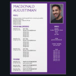 Modern RESUME TEMPLATE Customizable Photo PURPLE Letterhead<br><div class="desc">Modern, stylish RESUME TEMPLATE LETTERHEAD with CUSTOMIZABLE photo. Design shows main heading with placeholder name, and colored PURPLE side panel and border, plus your contact details. Simply add your details and upload your (same-shaped) photo for a professional looking resume. Ideal if you are making multiple job applications. Available in other...</div>