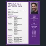 Modern RESUME TEMPLATE Customizable Photo PURPLE Letterhead<br><div class="desc">Modern, stylish RESUME TEMPLATE LETTERHEAD with CUSTOMIZABLE photo. Design shows main heading with placeholder name, and colored PURPLE side panel and border, plus your contact details. Simply add your details and upload your (same-shaped) photo for a professional looking resume. Ideal if you are making multiple job applications. Available in other...</div>