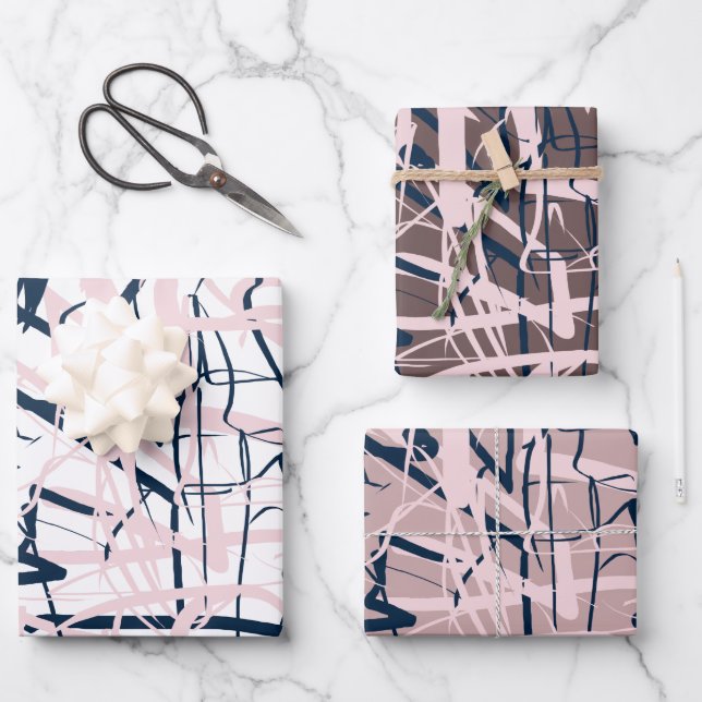 Modern reteo wrapping paper sheets (Front)