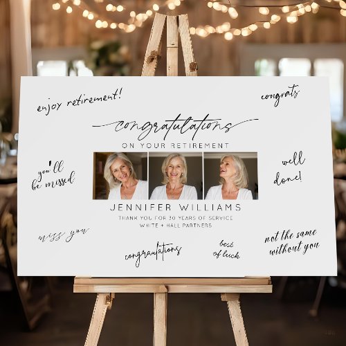 Modern Retirement 3 Photo Guest Book Signature