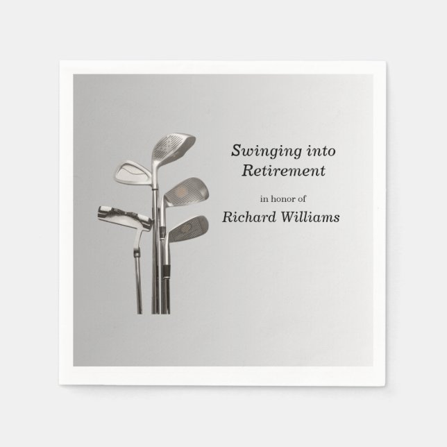 Modern Retirement Golf Sport Golfclubs  Napkins (Front)