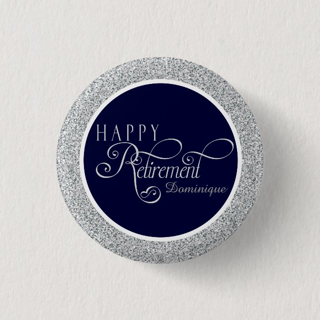 Modern Retirement Party Favor 1 Inch Round Button (Front)
